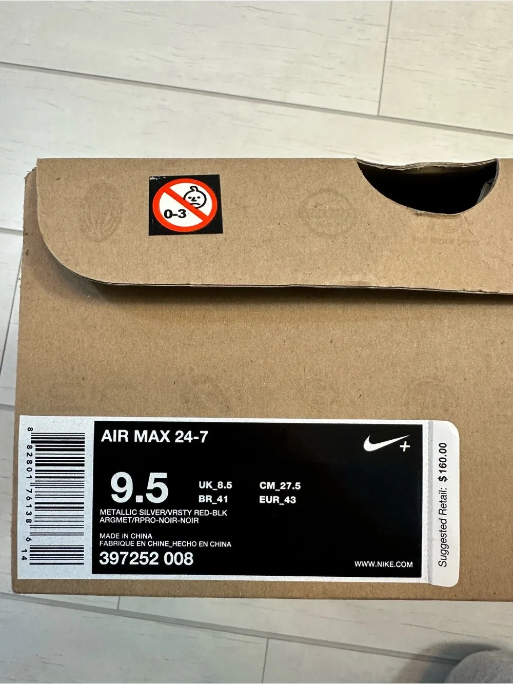 Nike Air Max 24-7 Metallic Silver with Red Accents
